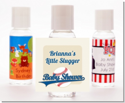 Little Slugger Baseball - Personalized Baby Shower Hand Sanitizers Favors