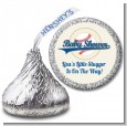 Little Slugger Baseball - Hershey Kiss Baby Shower Sticker Labels thumbnail