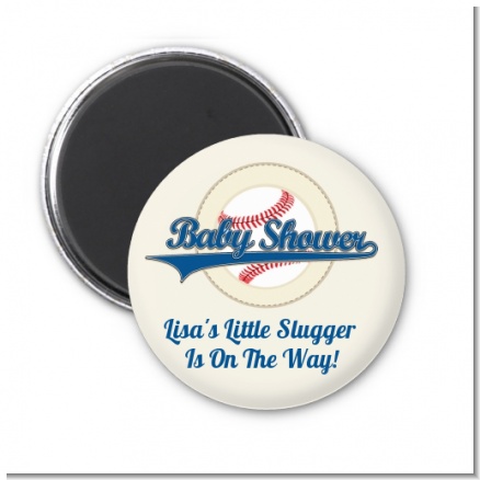 Little Slugger Baseball - Personalized Baby Shower Magnet Favors