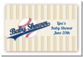 Little Slugger Baseball - Baby Shower Landscape Sticker/Labels