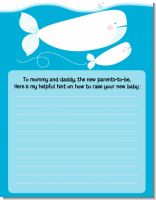 Little Squirt Whale - Baby Shower Notes of Advice
