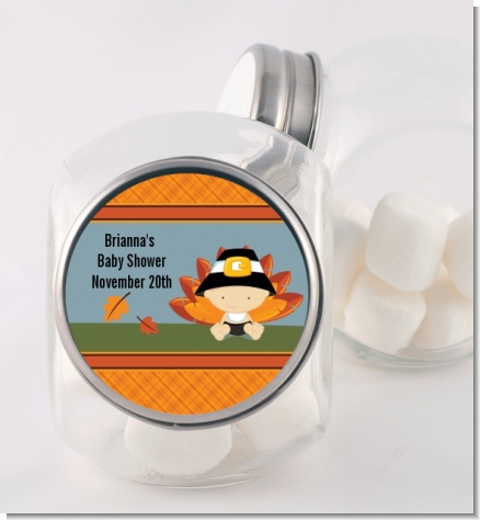 Little Turkey Boy - Personalized Baby Shower Candy Jar