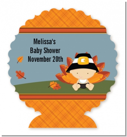 Little Turkey Boy - Personalized Baby Shower Centerpiece Stand