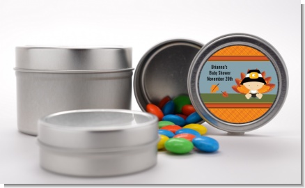 Little Turkey Boy - Custom Baby Shower Favor Tins