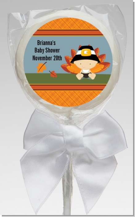 Little Turkey Boy - Personalized Baby Shower Lollipop Favors