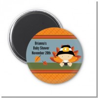 Little Turkey Boy - Personalized Baby Shower Magnet Favors