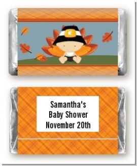 Little Turkey Boy - Personalized Baby Shower Mini Candy Bar Wrappers