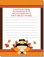 Little Turkey Boy - Baby Shower Notes of Advice