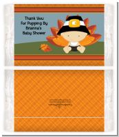 Little Turkey Boy - Personalized Popcorn Wrapper Baby Shower Favors