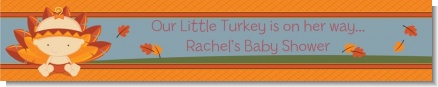 Little Turkey Girl - Personalized Baby Shower Banners