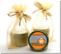 Little Turkey Girl - Baby Shower Gold Tin Candle Favors