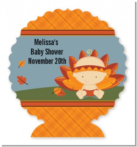 Little Turkey Girl - Personalized Baby Shower Centerpiece Stand