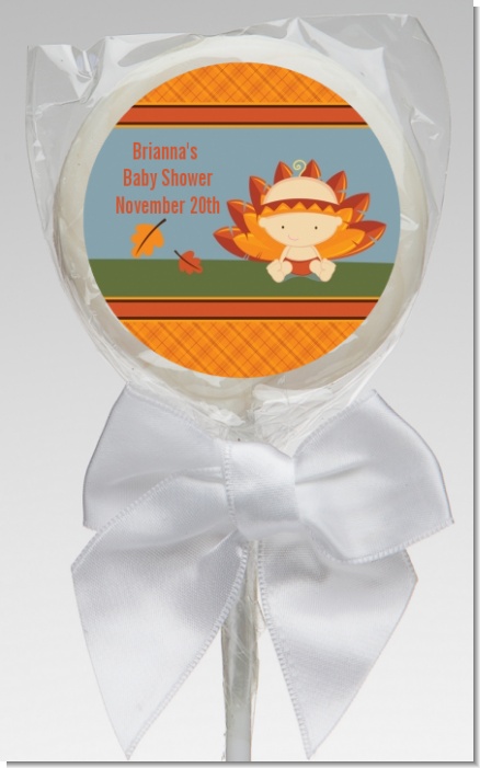 Little Turkey Girl - Personalized Baby Shower Lollipop Favors