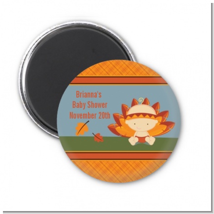 Little Turkey Girl - Personalized Baby Shower Magnet Favors