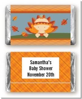Little Turkey Girl - Personalized Baby Shower Mini Candy Bar Wrappers