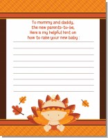 Little Turkey Girl - Baby Shower Notes of Advice
