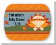 Little Turkey Girl - Personalized Baby Shower Rounded Corner Stickers thumbnail