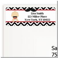 Little Man Mustache Black/Grey - Baby Shower Return Address Labels