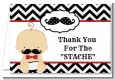 Little Man Mustache Black/Grey - Baby Shower Thank You Cards thumbnail