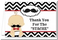 Little Man Mustache Black/Grey - Baby Shower Thank You Cards