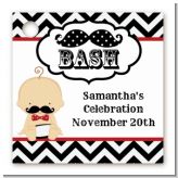 Little Man Mustache Black/Grey - Personalized Baby Shower Card Stock Favor Tags