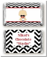 Little Man Mustache Black/Grey - Personalized Baby Shower Mini Candy Bar Wrappers