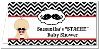 Little Man Mustache Black/Grey - Personalized Baby Shower Place Cards