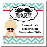 Little Man Mustache - Personalized Baby Shower Card Stock Favor Tags