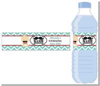 Little Man Mustache - Personalized Baby Shower Water Bottle Labels