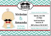 Little Man Mustache - Baby Shower Invitations