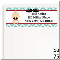 Little Man Mustache - Baby Shower Return Address Labels