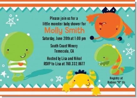Little Monster - Birthday Party Invitations