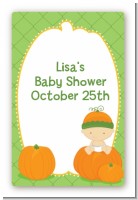 Pumpkin Baby Caucasian - Custom Large Rectangle Baby Shower Sticker/Labels