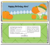 Little Pumpkin Caucasian - Personalized Birthday Party Candy Bar Wrappers