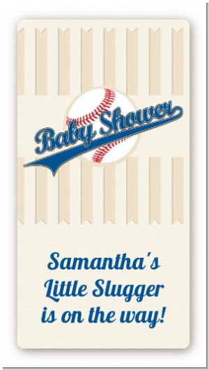 Little Slugger Baseball - Custom Rectangle Baby Shower Sticker/Labels