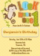 Look Who's Turning One Monkey - Birthday Party Invitations thumbnail
