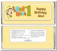 Look Who's Turning One Monkey - Personalized Birthday Party Candy Bar Wrappers