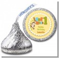 Look Who's Turning One Monkey - Hershey Kiss Birthday Party Sticker Labels thumbnail