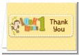 Look Who's Turning One Monkey - Birthday Party Thank You Cards thumbnail