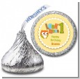 Look Who's Turning One Owl - Hershey Kiss Birthday Party Sticker Labels thumbnail