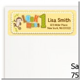 Look Who's Turning One Monkey - Birthday Party Return Address Labels