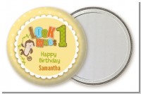 Look Who's Turning One Monkey - Personalized Birthday Party Pocket Mirror Favors