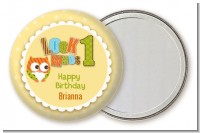 Look Who's Turning One Owl - Personalized Birthday Party Pocket Mirror Favors