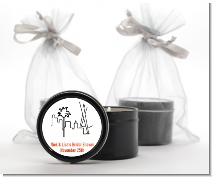 Los Angeles Skyline - Bridal Shower Black Candle Tin Favors