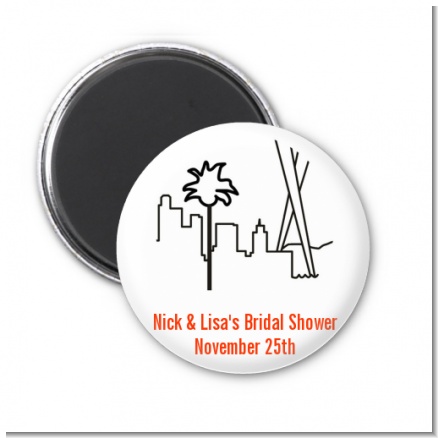 Los Angeles Skyline - Personalized Bridal Shower Magnet Favors