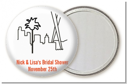 Los Angeles Skyline - Personalized Bridal Shower Pocket Mirror Favors