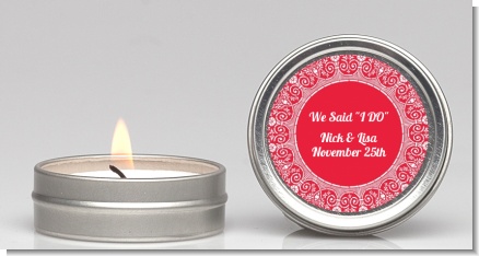 Love is Blooming Red - Bridal Shower Candle Favors