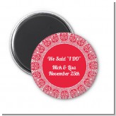 Love is Blooming Red - Personalized Bridal Shower Magnet Favors