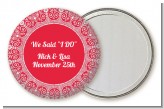 Love is Blooming Red - Personalized Bridal Shower Pocket Mirror Favors