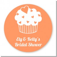 Love is Sweet - Round Personalized Bridal Shower Sticker Labels